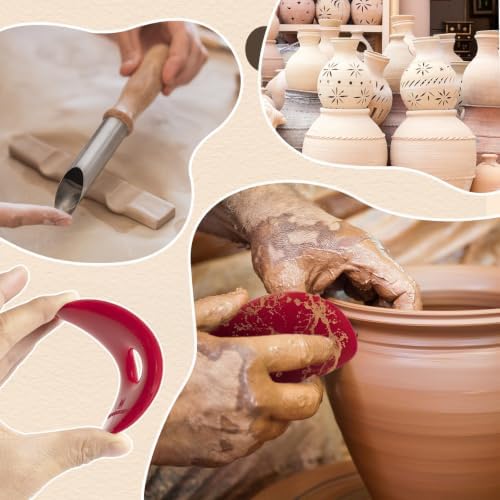 DIYOOHOMY Pottery Carving Tools Set, Clay Sculpting Tools with Straw Hole Puncher Needle Pottery Ribs Kit for Ceramic Polymer Clay Modeling, Drilling, Shaping, DIY Crafts Supplies (8) - Image 4