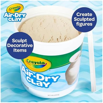 Crayola Air Dry Clay (5lbs), Teacher Supplies, Natural White Modeling Clay for Kids, Sculpting Material, Bulk Craft Supplies for Art Classrooms, Pack of 4 - Image 5