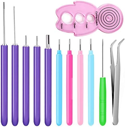 12 Pack Paper Quilling Tools Set, Slotted Needle Pens with Tweezers by PimoysLivingNecessities