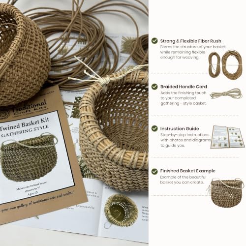 Traditional Craft Kits Twined Basket Weaving Kit, Gathering Style - Image 3