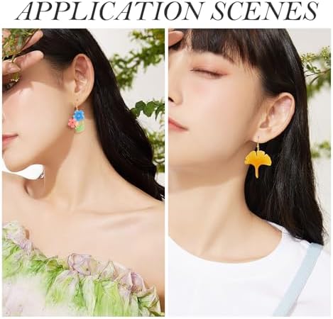 Boutigem 2Pcs Flower Earring Resin Mold Spring Floral Silicone Casting Mold Earring Hooks Jump Rings for Women Jewelry Making Handicrafts Decoration Supplies - Image 3