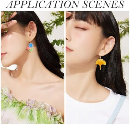 Boutigem 2Pcs Flower Earring Resin Mold Spring Floral Silicone Casting Mold Earring Hooks Jump Rings for Women Jewelry Making Handicrafts Decoration Supplies - Image 3