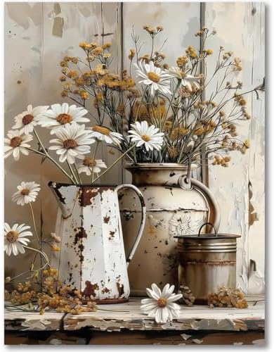 Tiwabb Retro Daisy Stamped Cross Stitch Kits for Adults Beginners by DIYHomeDecor