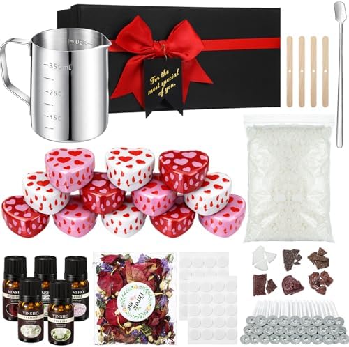 VioraWhite Mother's Day Making Candle Kit Gift Set DIY Soy Wax Candle Kit Mother's Candles Making Supplies for with Essential Oils & Dried Flower for Mothers Day Adults Beginners Romantic Gift by VioraWhite