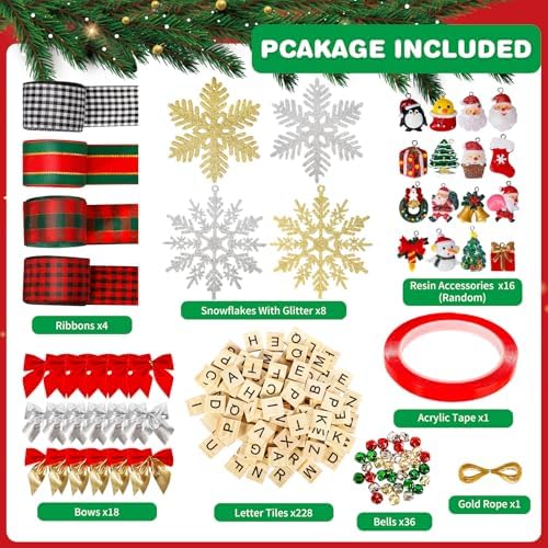 MGparty 312 Pieces Christmas Ornaments DIY Christmas Tree Ornaments Xmas Arts and Crafts Decorations Supplies for Kids Adults - Image 2