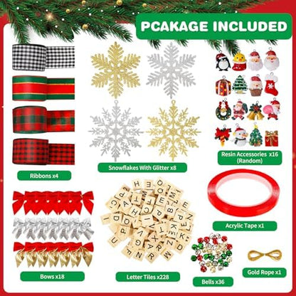MGparty 312 Pieces Christmas Ornaments DIY Christmas Tree Ornaments Xmas Arts and Crafts Decorations Supplies for Kids Adults - Image 2