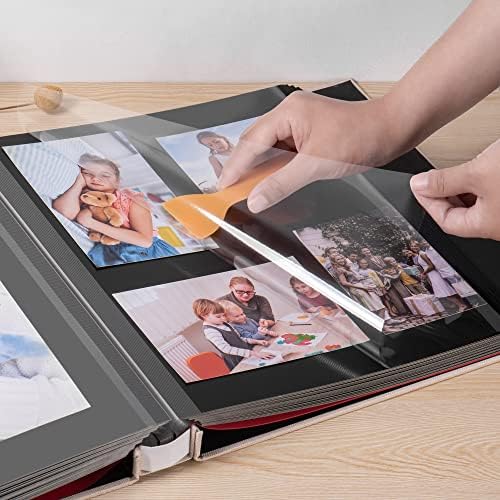 Large Photo Album Self Adhesive 4x6 5x7 8.5x11 Scrapbook Magnetic DIY Scrap Book Length 13" x Width 12.8" 120 Black Sticky Pages Linen Cover DIY Photo Album - Image 2