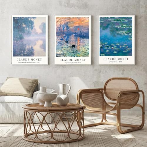 3 Pack Monet Paint by Numbers Kit for Adults Beginner (Without Frame) - Image 2