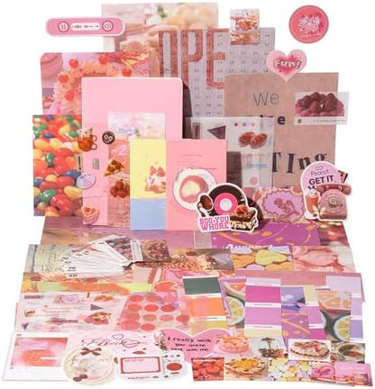 YagCu Scrapbook Kit for Beginners, Aesthetic Junk Journal Supplies, Scrapbooking and Journaling Materials, Bullet Journals Stationery, Planner DIY Arts Craft, Women Adults by YagCu