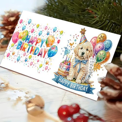 6PCS Diamond Art Painting Greeting Cards Kit, Birthday Themed DIY Card Making Set with Crystals and Envelopes, Creative Craft for Adults, Fun Party Activity and Personalized Gift - Image 3