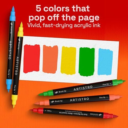 ARTISTRO Dual-Tip Acrylic Paint Marker Pens for Drawing - Image 2