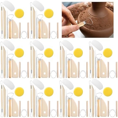 Leriton 80 Pcs Pottery Clay Tools Kit Sculpting Clay Tool Carving Kit by Leriton