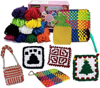 OYACH 7inch Cotton Potholder Metal Weaving Loom Loop,440 Potholder Loom Kit by OYACH