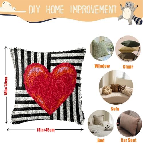Red Heart Latch Hook Kits for Adults Beginners, Pre-Printed 17“ X 17" - Image 2
