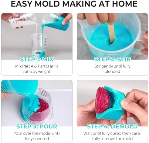 Nicpro 80oz Silicone Mold Making Kit 20A, Platinum Liquid Silicones Rubber - Image 4