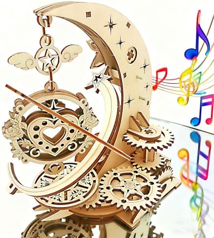 3D Wooden Puzzles for Adults Teens DIY Music Box Wood Model Kit Craft Kits by IQIETOY