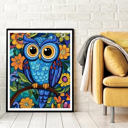 Natuyalo Paint by Numbers for Adults Beginner, Owl Acrylic Painting by Number Kits Animal DIY Art Craft Kits Suitable for Home Wall Decoration Frameless (16x20 Inch) - Image 3
