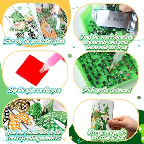 Saillong 12 Pack Holiday Diamond Painting Greeting Card Kit Seasonal Diamond Art Cards with Envelopes Summer Patriotic 5D Rhinestones Painting Making Kit for Adult DIY Craft Family Friend Holiday Gift - Image 3
