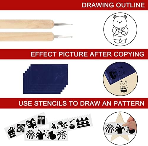 Wood Burning Kit and Wood Ornaments, 73Pcs Wood Burning Kit and 32pcs 4x3in Wood Burning Wood for DIY Crafts - Image 5