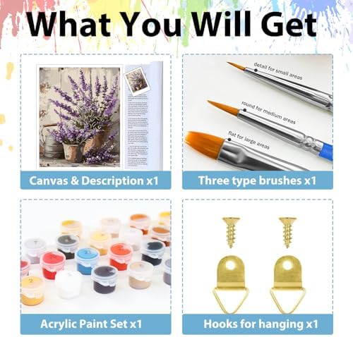 Paint by Numbers Kit for Adults Flower, Paint by Number for Adults 16x20 in - Image 6