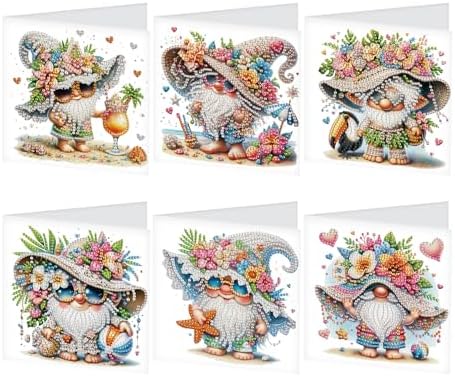 JISHSHAY 6 PCS Diamond Painting Greeting Cards Gnome Diamond Art Birthday Cards with Envelopes Gem Art Gem Painting Mosaic Kits for Adults for Thanksgiving Birthday Anniversary Valentine Festival by Unknown