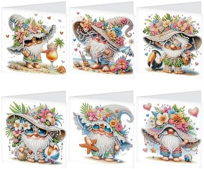 JISHSHAY 6 PCS Diamond Painting Greeting Cards Gnome Diamond Art Birthday Cards with Envelopes Gem Art Gem Painting Mosaic Kits for Adults for Thanksgiving Birthday Anniversary Valentine Festival by Unknown