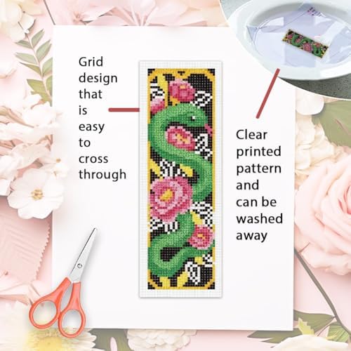 ORIGACH 6 Set Chinese Mythical Creatures Cross Stitch Bookmark Kit - Image 3