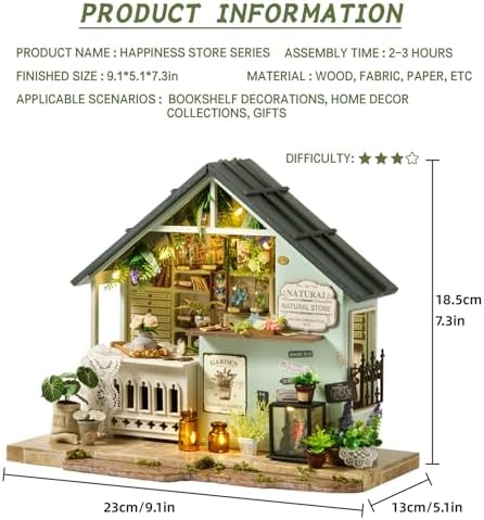 Spilay DIY Miniature Dollhouse Kit with Wooden Furniture,DIY Dollhouse Kit,1:24 Scale Creative Room for Romantic Valentine's Gift (Plants Studio) - Image 2