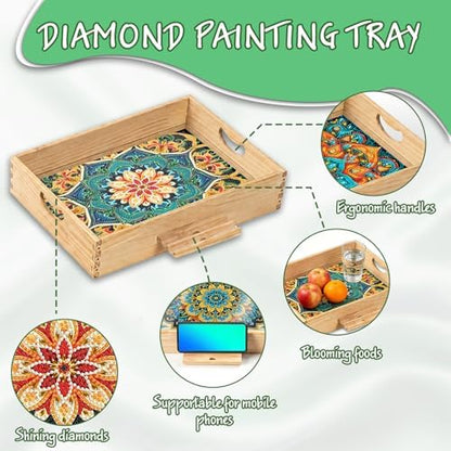 DOTSOS Diamond Painting Kits for Adults Wooden Serving Trays with Handles - Image 5