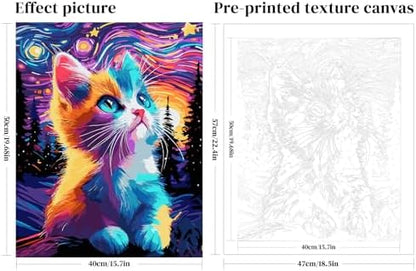 QUITEDEW Paint by Numbers Kit for Adults Cats,Wall Decoration16x20 lnch - Image 2