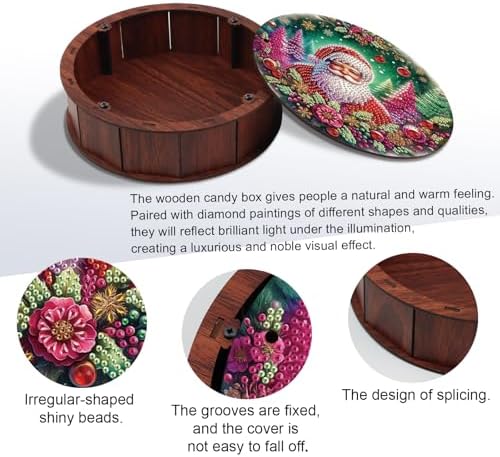 DIY Diamond Painting Fruit Bowl Storage Box, Santa Claus Rhinestone Decoration Tray Handmade Set, for Desktop Item Storage, Multifunctional Creative Craft Gift - Image 4
