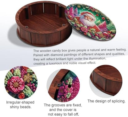 DIY Diamond Painting Fruit Bowl Storage Box, Santa Claus Rhinestone Decoration Tray Handmade Set, for Desktop Item Storage, Multifunctional Creative Craft Gift - Image 4