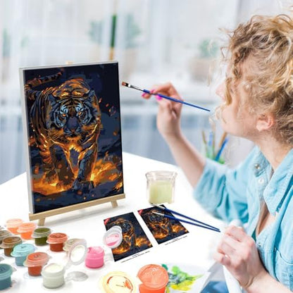 ATDMS Tiger Paint by Numbers Kit for Adults with Frame, 8x12 Inch - Image 4