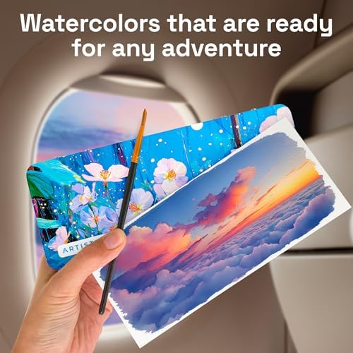 ARTISTRO Watercolor Paint Set with Palette & Brush Pens - 100 Colors - Image 5