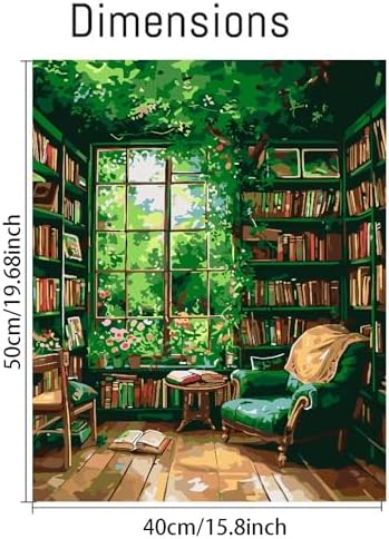 Clendo Paint by Number for Adults Beginners, Study Room Adults Paint by Numbers Kits on Canvas, DIY Oil Painting Acrylic Paints for Home Wall Art Decor(16x20inch) - Image 2