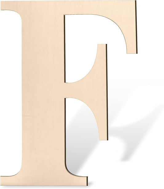 Large Wooden Letters for Wall Decor, 17 inch Big Wood Letters, Giant Wooden Letter F, Unfinished Wood Alphabet Letters for Crafts, Name Sign, Rustic Wedding, Christmas Home Decoration
