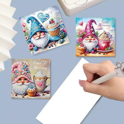 MaiYiYi 6 Pack 5D DIY Gnome Diamond Painting Greeting Cards Art Kits - Image 3