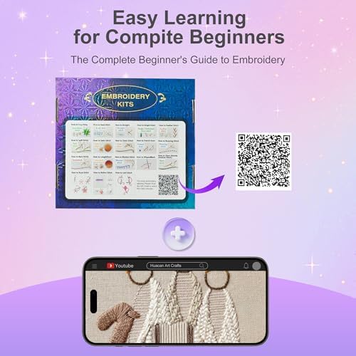 Huacan Embroidery Kit for Beginners with Tutorial Video & Gift Box - Image 4