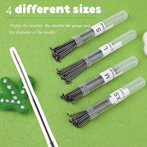 Wonvoc 80 Pcs Needle Felting Needles, 4 Sizes Triangle Felting Needles - Image 3