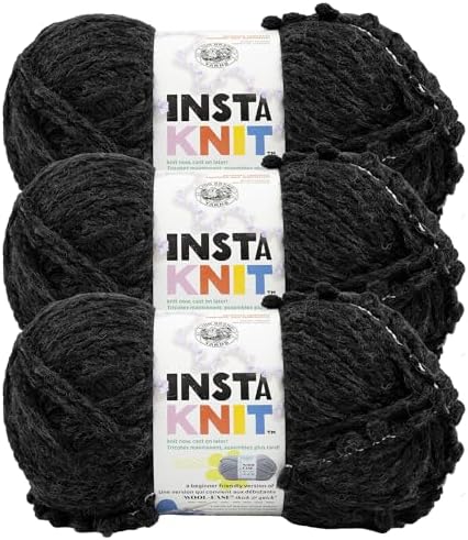 Lion Brand Yarn, InstaKnit Beginner Yarn, Soot Yourself, Gray, 3 Pack by LionBrandYarn