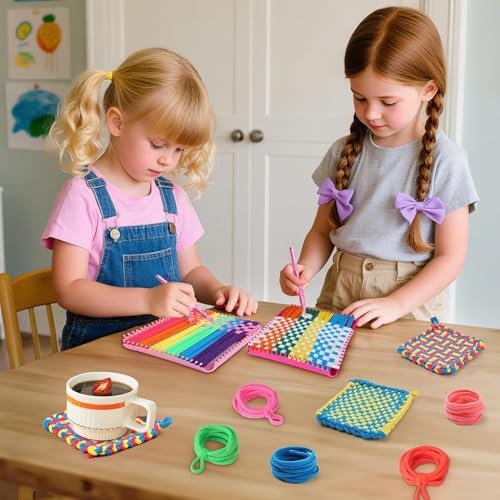 HOMY MART Weaving Loom Kit Toys for Kids and Adults, Potholder Loops Crafts for Girls Ages 6 7 8 9 10 11 12, 7" Pot Holder Loom Knitting Kits and Gifts for Kids and Beginners, 280 Craft Loops - Image 2