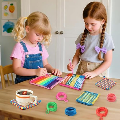 HOMY MART Weaving Loom Kit Toys for Kids and Adults, Potholder Loops Crafts for Girls Ages 6 7 8 9 10 11 12, 7" Pot Holder Loom Knitting Kits and Gifts for Kids and Beginners, 280 Craft Loops - Image 2