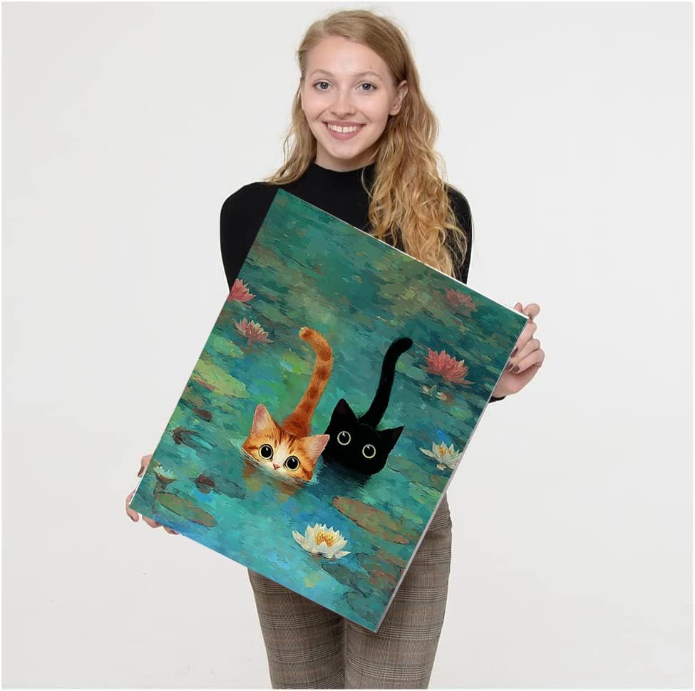 TCDZMYGS Pond Cat Paint by Numbers Kit for Adults Beginner,10x12 in - Image 4