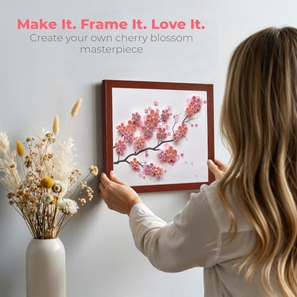 MY CREATIVE CAMP Paper Quilling Kit for Beginners – DIY Craft Kit for Kids, Teens & Adults with Tools, Instructions & Storage, Creative Art Projects & Wall Décor (Cherry Blossom Kit) - Image 3