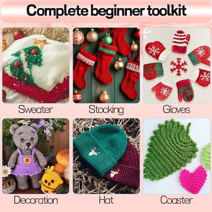 Crochet Kit for Beginners, 336Pcs Crochet Kits with 30 Colors Yarn Set - Image 6