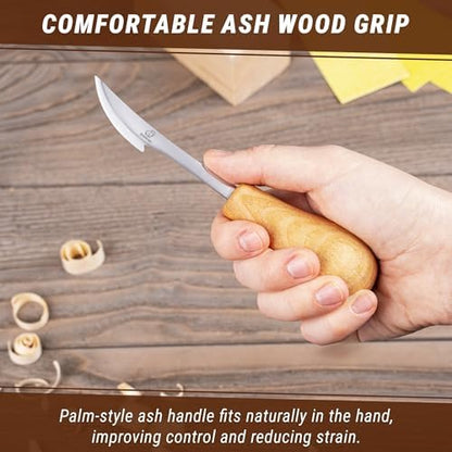 BeaverCraft Sloyd Chip Wood Carving Palm Chisel Knife C17P for Beginners and Professionals, Basswood Carving Unfinished Wooden Blank Set BW7 - Image 5