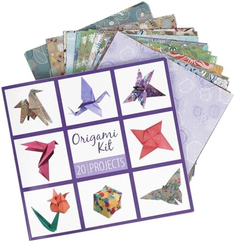 LEISURE ARTS Origami Kit, 60 Folding Sheets, 20 Designs, 61 Piece by LeisureArtsInc