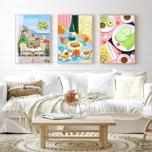 cupmod 6 Packs Coffee Paint by Numbers Kit for Adults,Food DIY Acrylic Oil Painting Paint by Numbers Kits on Canvas Without Frame,Adults' Paint by Numbers Kits for Home Decor 9.8x13.8inch - Image 5