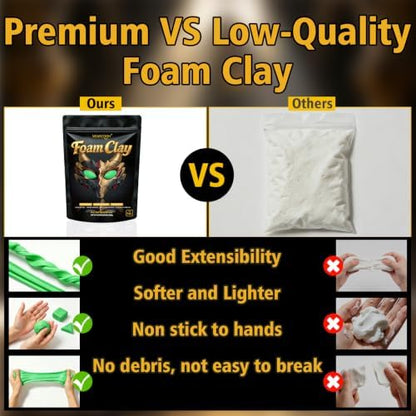 MEARCOOH Modeling air Dry Foam Clay Green Cosplay Magic Clay 100g (3.53oz) - Image 6