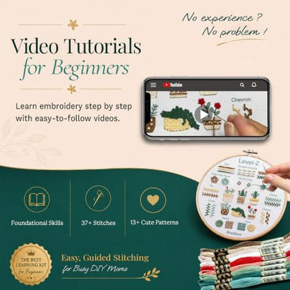 Bradove Beginner Embroidery Kit for Adults and Kids - Image 2